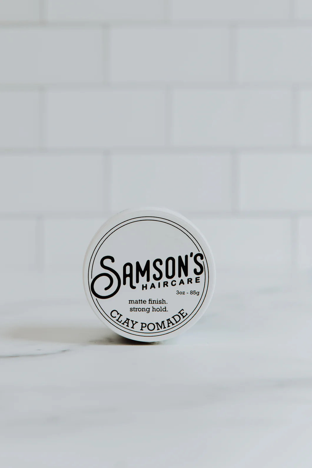 Samson's clay pomade 3 oz medium hold matte finish