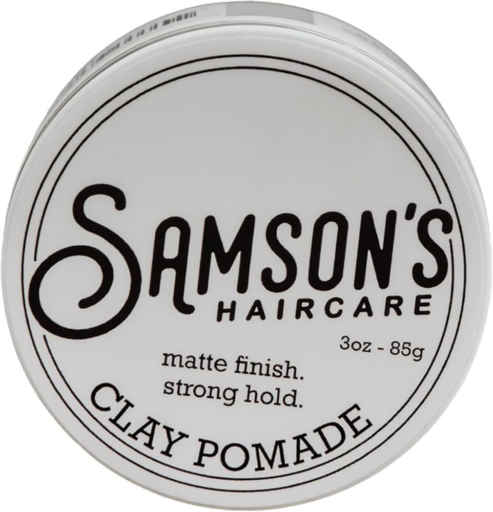 Samson's clay pomade 3 oz medium hold matte finish