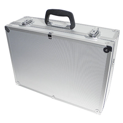 Scalpmaster aluminum barber case lockable silver storage