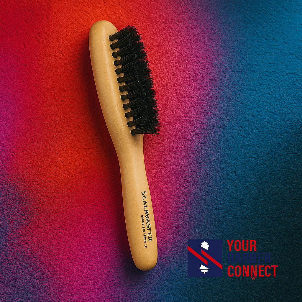Scalpmaster boar bristle beard brush wooden handle
