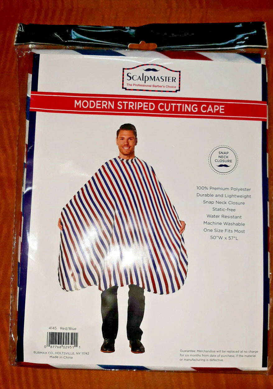 Scalpmaster striped barber styling cape waterproof nylon