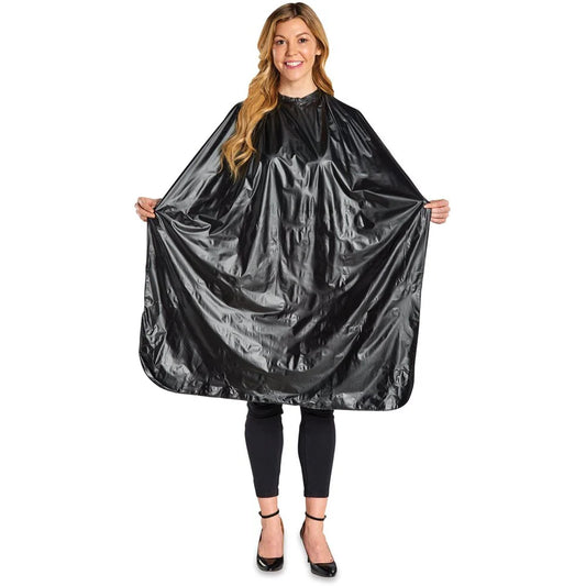 Scalpmaster black vinyl shampoo cape waterproof barber