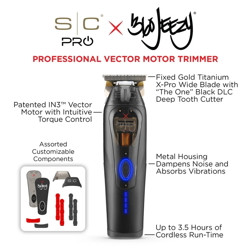 StyleCraft 360 Jeezy Cordless Trimmer #SC423B – 11,500 RPM Vector