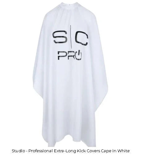 StyleCraft extra long barber cape white SC340W
