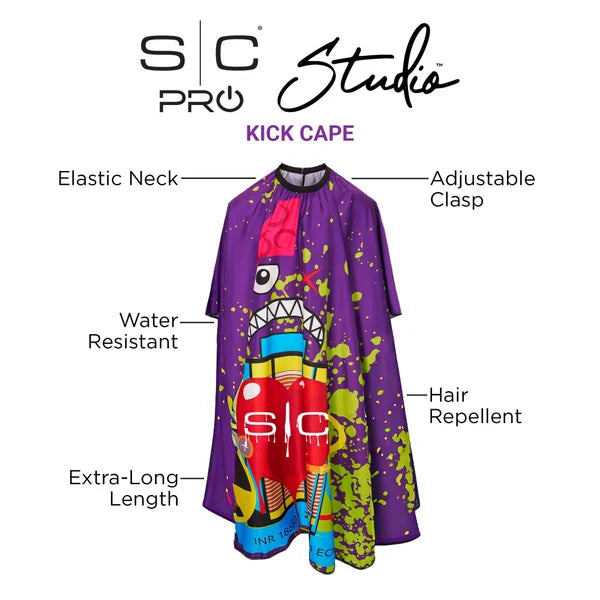 StyleCraft Professional Barber Kick Cape Purple Radioactive #SC350B