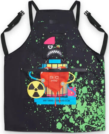 StyleCraft Radioactive Apron – Black #SC338B – Water Repellent, Adjustable Fit, Professional Barber Cape with Pockets
