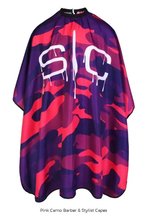 StyleCraft Radioactive Barber & Stylist Cape – Pink Camo