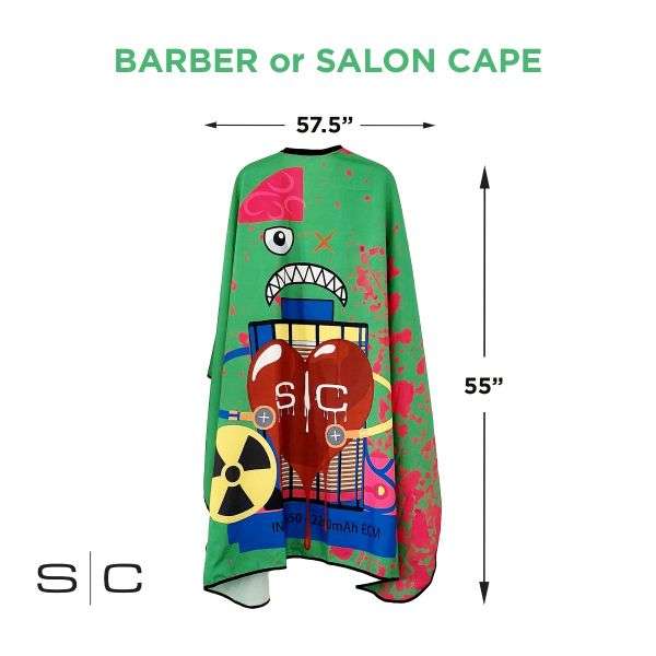 StyleCraft Radioactive barber cape green professional