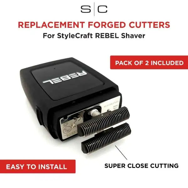 StyleCraft Rebel replacement stainless steel cutter SC514S forged blades 2-pack