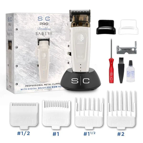 StyleCraft Saber 2 cordless clipper white metal barber tool