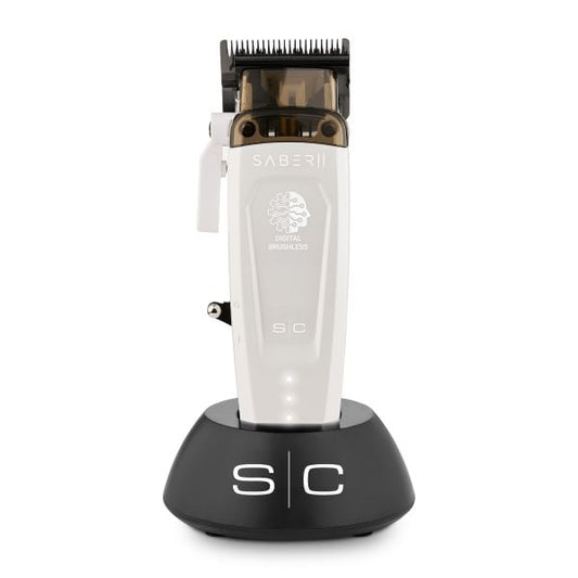 StyleCraft, Saber 2, white clipper, cordless clipper, brushless motor, DLC blade, modular clipper, professional barber tool, USB-C clipper, fade clipper