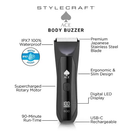 StyleCraft USB-C Rechargeable Ace Body Buzzer # SC416B