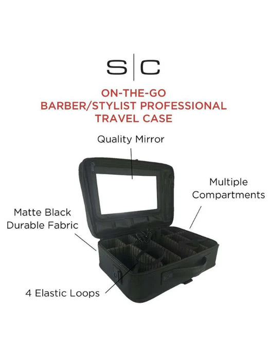 Stylecraft On The Go barber mirror travel case matte black