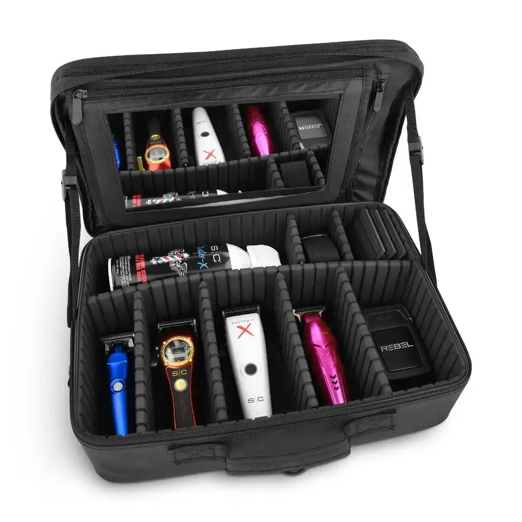Stylecraft On The Go barber mirror travel case matte black