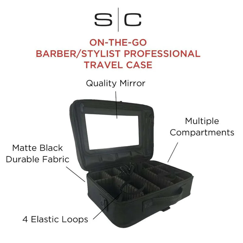Stylecraft On The Go barber mirror travel case matte black