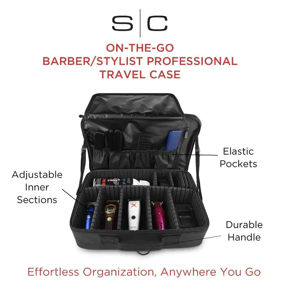 Stylecraft On The Go barber mirror travel case matte black