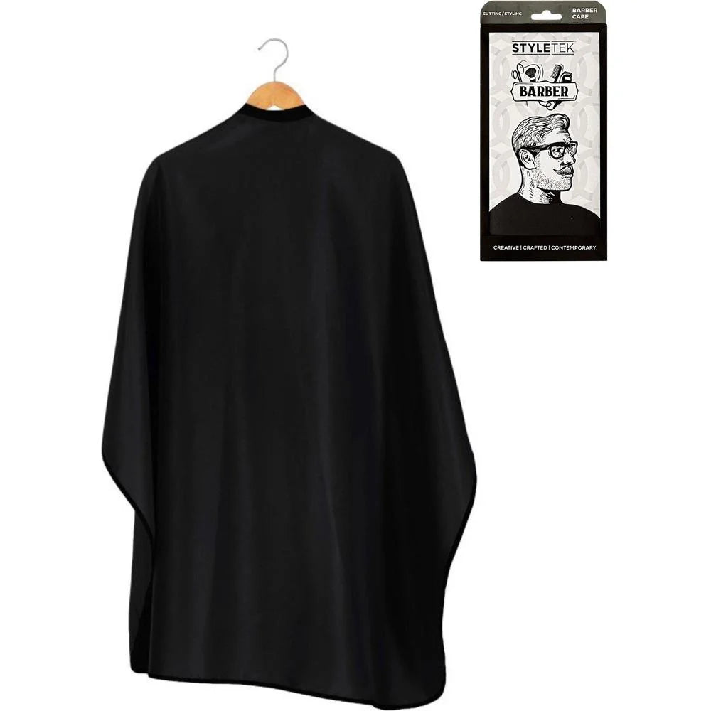 Styletek Classic Black Barber Cape water resistant professional barber cape