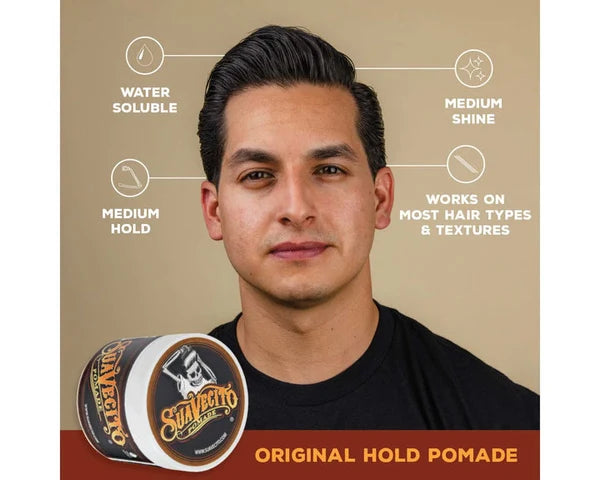 Suavecito Original Hold Pomade 4oz – Medium Hold, Medium Shine