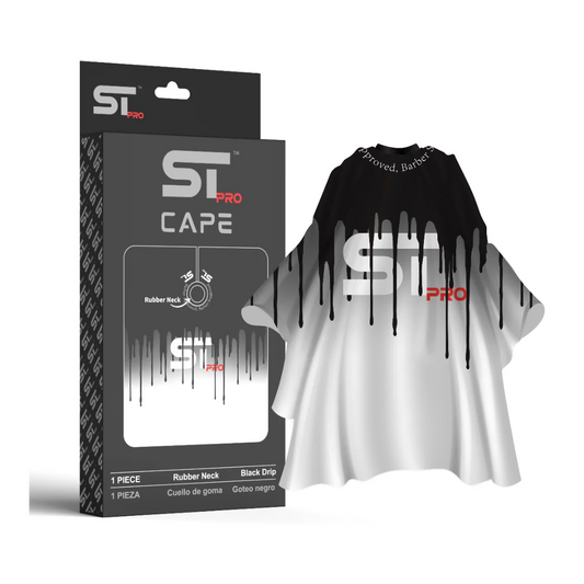 Supreme Trimmer Black Drip Barber Cape Rubber Neck