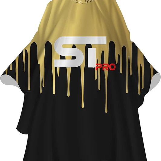 Supreme Trimmer Gold Drip Barber Cape Rubber Neck