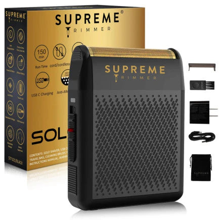 Supreme Solo Foil Shaver Black Cordless Professional Grooming Tool