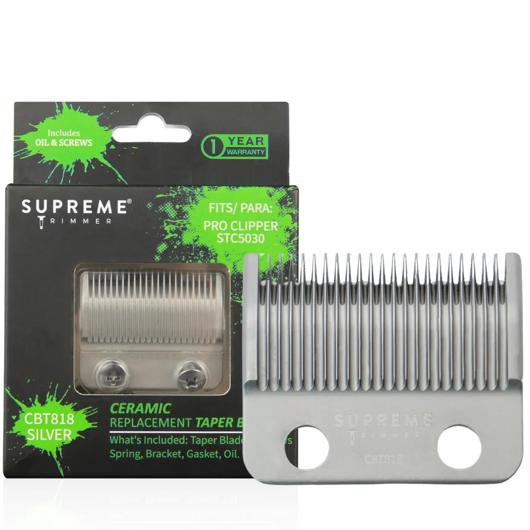 Supreme Trimmer CBT818 ceramic taper blade black gold silver clipper blade