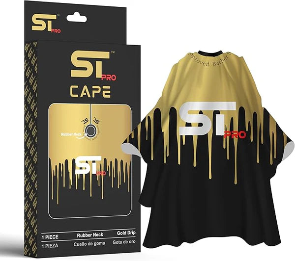 Supreme Trimmer Gold Drip Barber Cape Rubber Neck