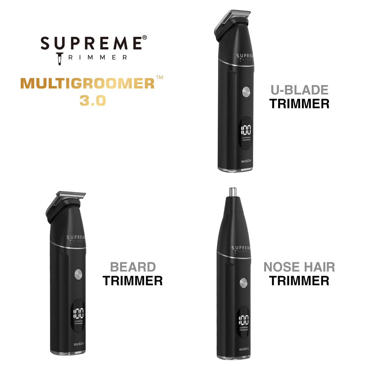 Supreme Trimmer Multigroomer 3.0 Wet Dry Grooming Kit with Attachments