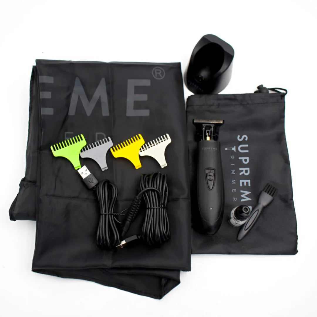 Supreme Trimmer T-Shaper DLC trimmer kit with guards and charging stand