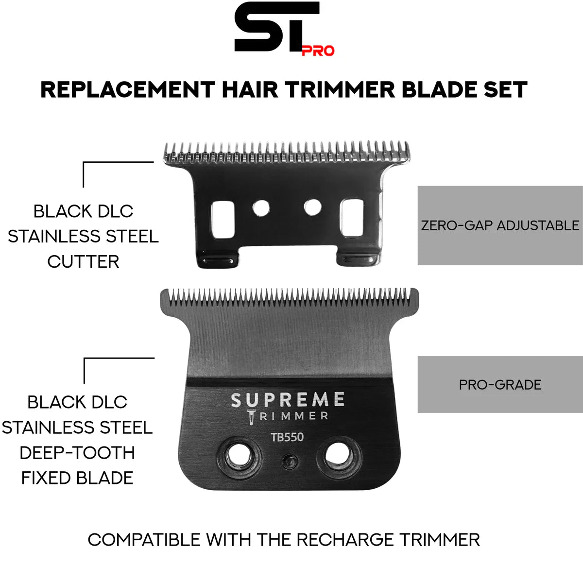 Supreme Trimmer TB550 deep tooth replacement blade for DarkStar trimmer