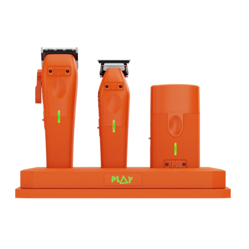 TPOB PLAY Orange Edition 3-Piece Barber Bundle w/ 3-Way Charging Stand