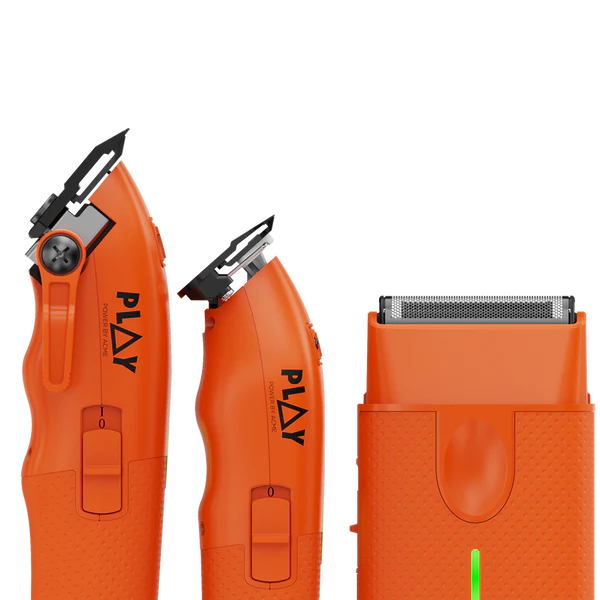 TPOB PLAY Orange Edition Clipper Trimmer Shaver Bundle with Charging Stand