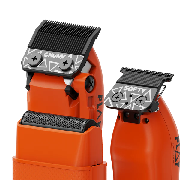 TPOB PLAY Orange Edition Clipper Trimmer Shaver Bundle with Charging Stand