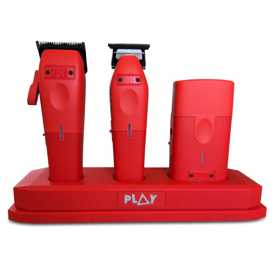 TPOB Play Mini Red bundle clipper trimmer shaver kit with stand