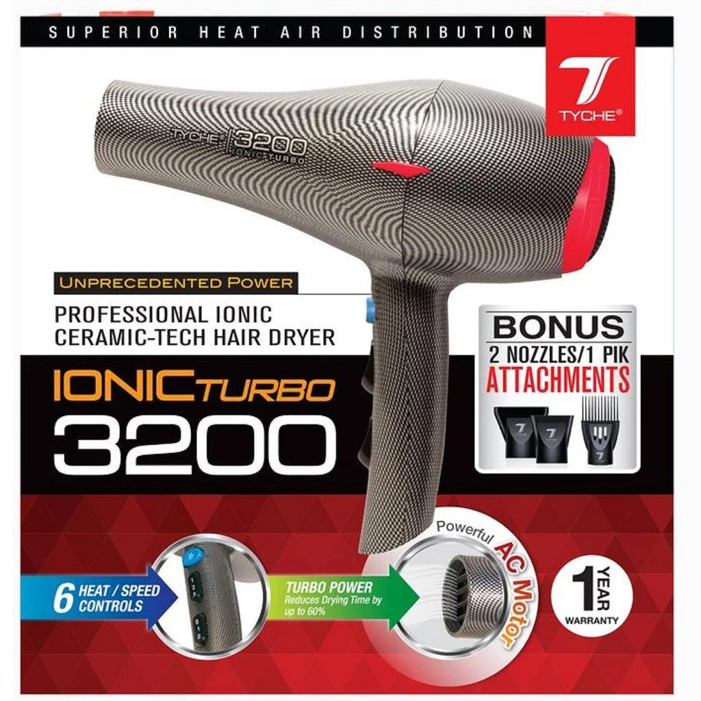 Tyche Ionic Turbo 3200 Hair Dryer TD-7 Professional Ionic Hair Dryer