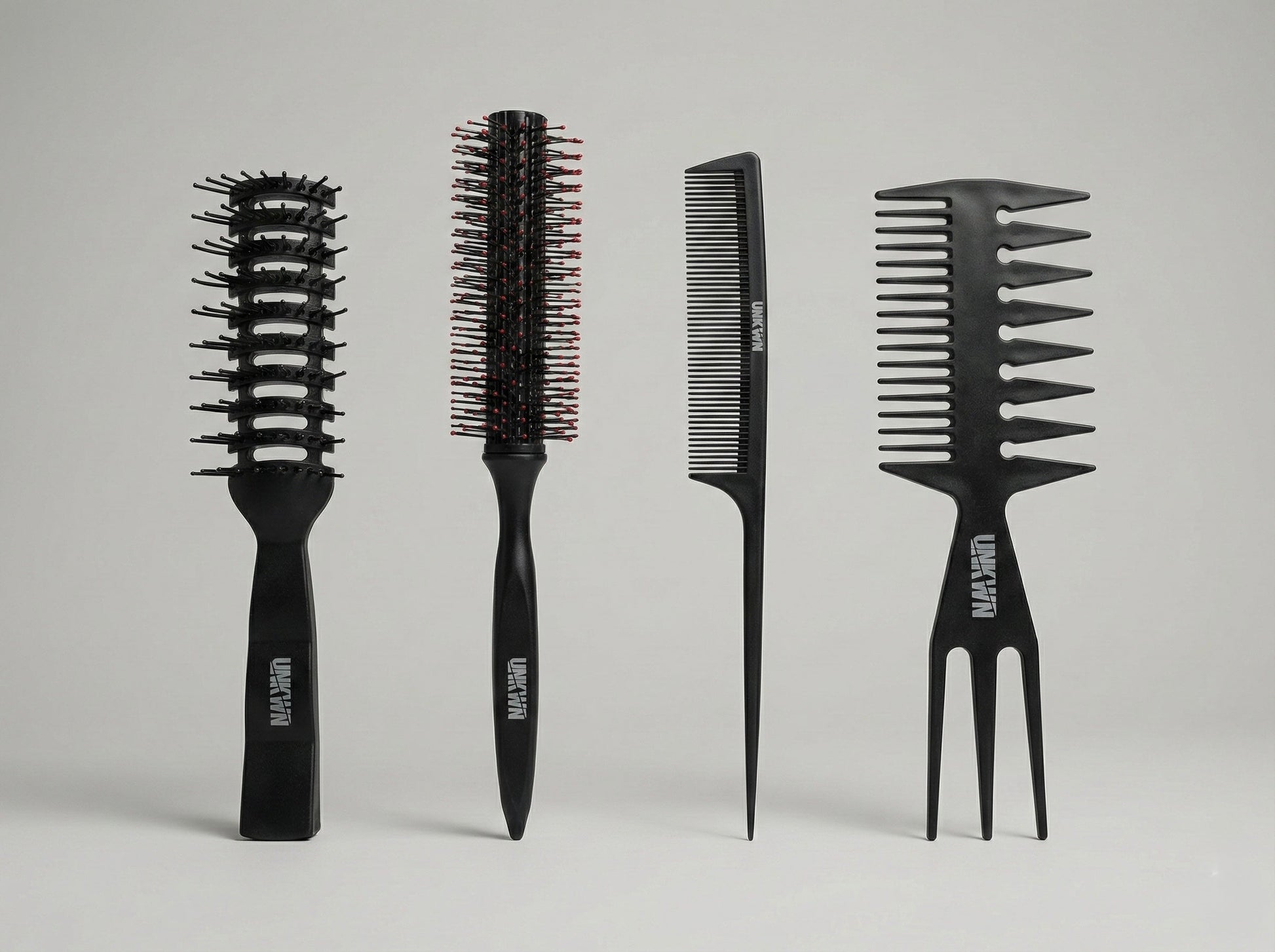 UNKWN 4-Piece Professional Styling Combs and Brush Set