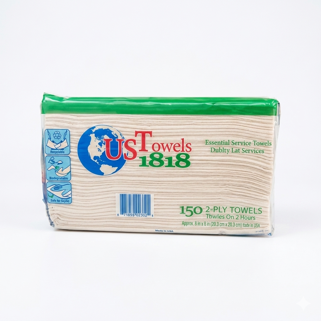 UST 2-Ply Paper Towels 150 Count – Strong Absorbent Barber Supply
