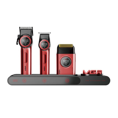 VGR Stepless Pro 3-in-1 Barber Kit – Red