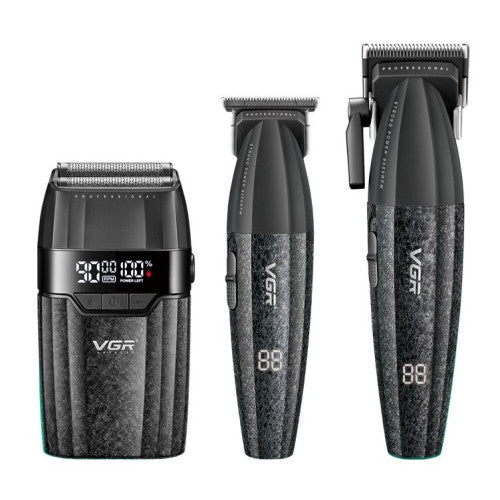 VGR V-640S3 Pro Clipper Trimmer Shaver Trio – Black