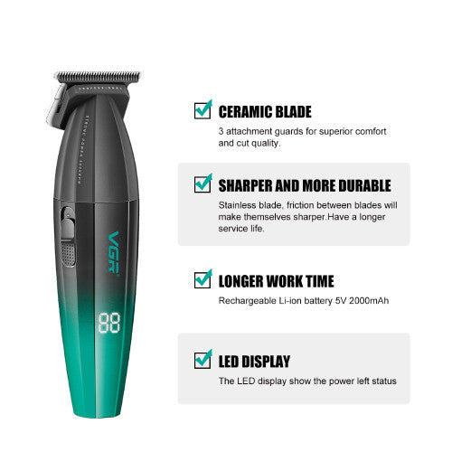 VGR V-906 Pro Trimmer – BlackGreen 9,000 RPM