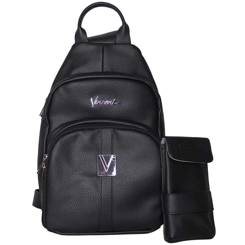 Vincent black leather barber shoulder bag tool storage