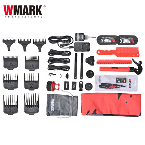 WMARK NG-X1KIT Vector Motor 3-Piece Barber Kit – Red