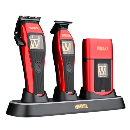 WMARK NG-X1KIT Vector Motor 3-Piece Barber Kit – Red