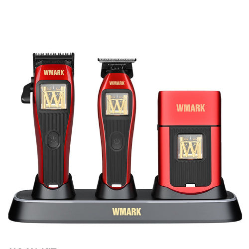 WMARK NG-X1KIT Vector Motor 3-Piece Barber Kit – Red
