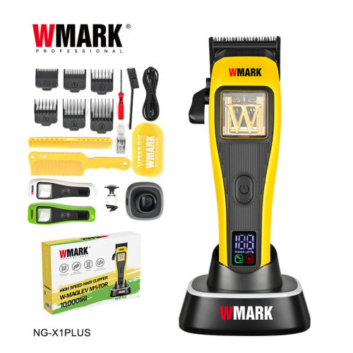 WMARK NG-X1 PLUS Vector Motor Clipper with DLC Fade Blade and Charging Base