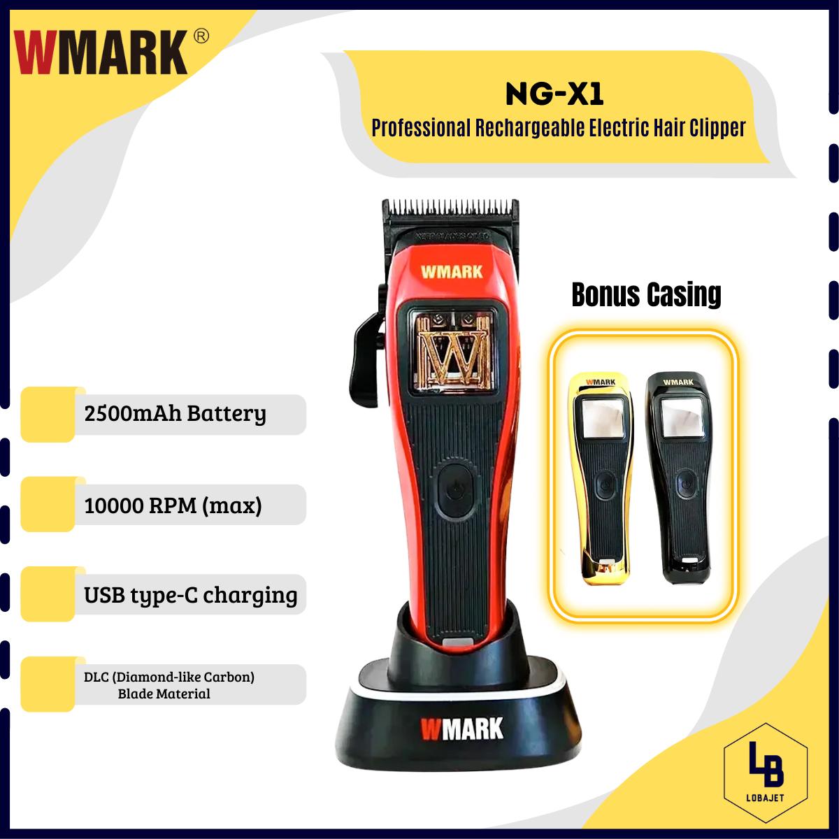 WMARK NG-X1 Vector Motor Clipper with DLC Fade Blade and Charging Base
