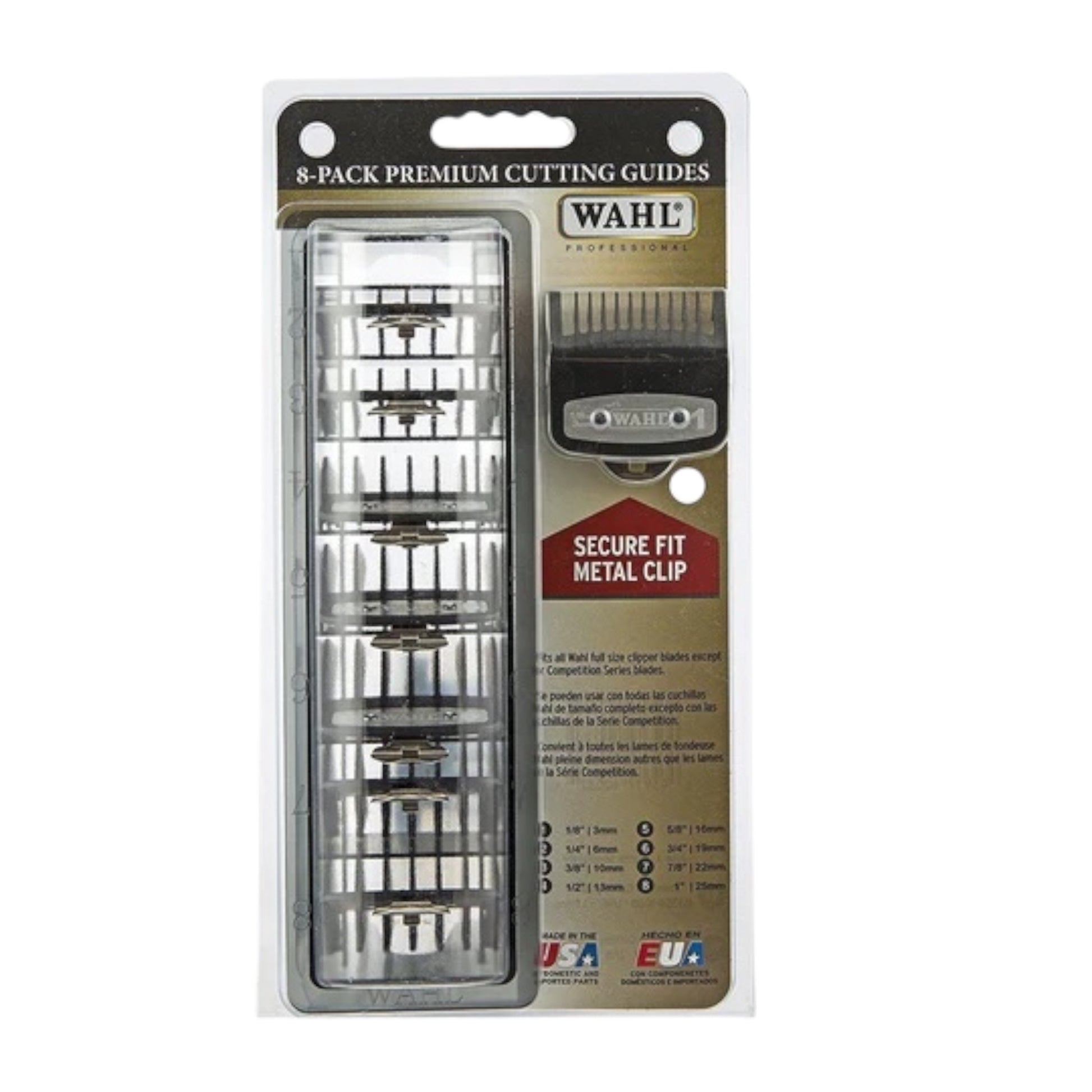 WAHL 8-PACK PREMIUM CUTTING GUIDES COMBS #3171-500