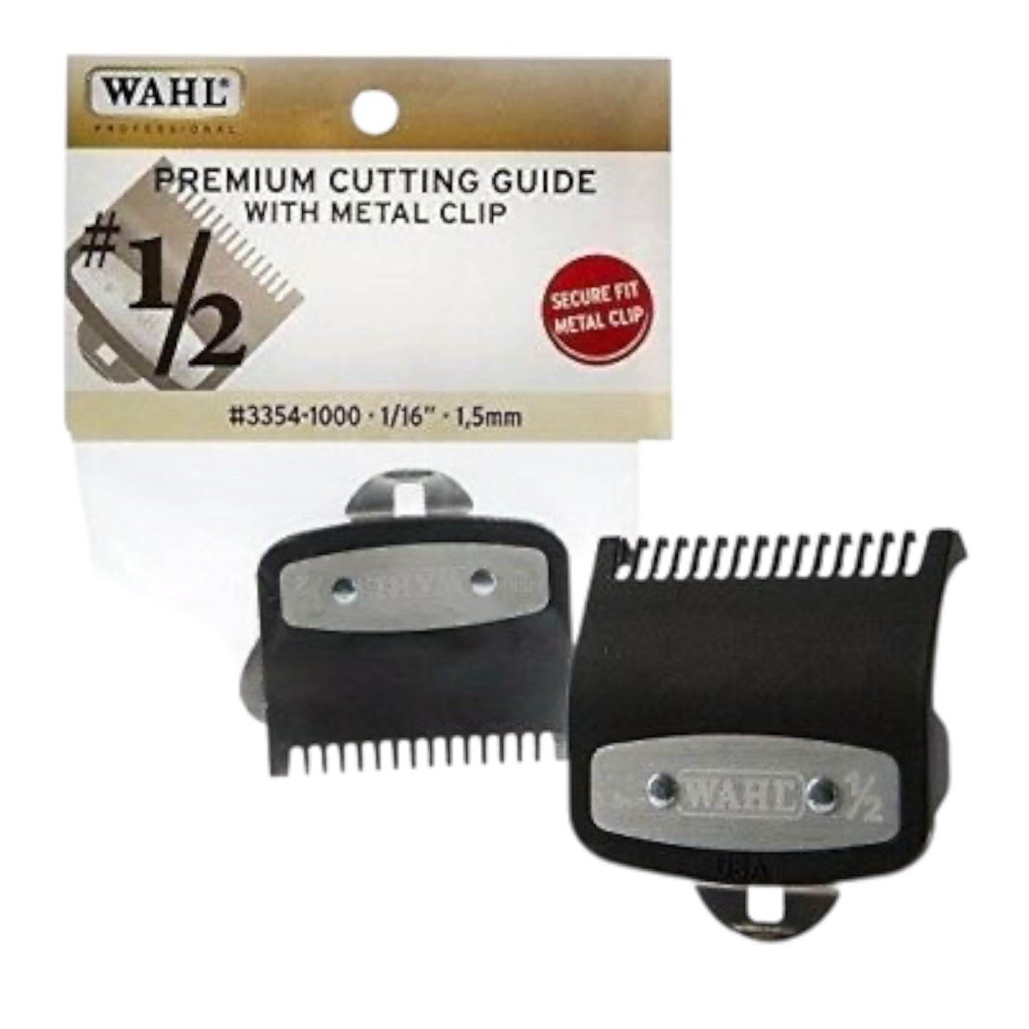 WAHL PREMIUM CUTTING GUIDE WITH METAL CLIP # 1/2- 1/16" (1.5MM) #3354-1000