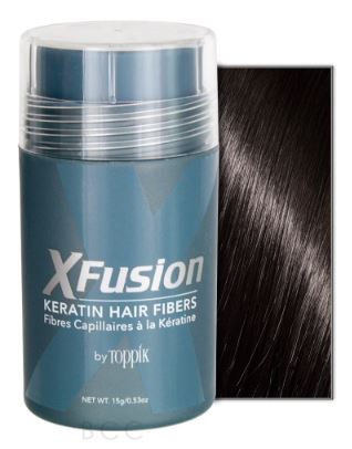 XFusion Keratin Hair Fibers 15G Black and Dark Brown hair thickener