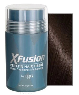 XFusion Keratin Hair Fibers 15G Black and Dark Brown hair thickener